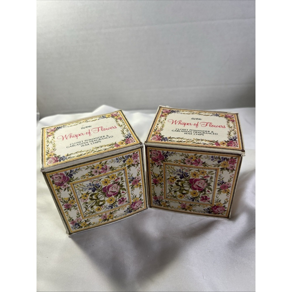 Vintage Avon 1980 Whisper Of Flowers Closet Pomander & Garlandia Wax Chips‎ 2